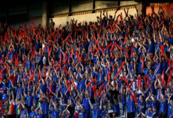 4.07087467 18 July 2017 - UEFA Womens EURO 2017 - France v Iceland - Iceland fans perform the Viking Thunder Clap - Photo: Charlotte Wilson. 
IBL