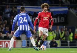 4.07578513 Manchester United Midfielder Marouane Fellaini during the Premier League match between Brighton and Hove Albion and Manchester United at the American Express Community Stadium, Brighton and Hove, England on May 4, 2018 - Picture by Phil Duncan / ProSportsImages / DPPI 
IBL