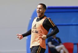 4.07623438 MOSCOW, RUSSIA - JUNE 21 : Eden Hazard midfielder of Belgium during a training session as part of the preparation prior to the FIFA 2018 World Cup Russia group G phase match between Belgium and Tunisia at the Guchkova Sports center in Dedovsk on June 21, 2018 in Moscow, Russia, 21/06/2018 (  
IBL