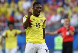 4.07634184 5565667 28.06.2018 Colombia's Jefferson Lerma celebrates his team 1-0 victory at the World Cup Group H soccer match between Senegal and Colombia at the Samara arena, in Samara, Russia, June 28, 2018. Ramil Sitdikov / Sputnik 
IBL