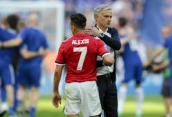 Manchester United manager Jose Mourinho with Alexis Sanchez of Manchester Utd after their sides 1-0 defeat