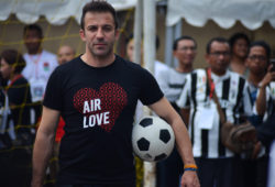 Former Italian football player Alessandro Del Piero seen posing for the picture after playing with young football players in Medan.
Del Piero visited Medan to promote football and raise money to help affected people from the mount Sinabung volcano accident. The last Sinabung volcano eruption was recorded on February 19th, 2018 after it shot 4.3 miles of ash into the sky. The 2460-metre volcano is one of the most active in the country.