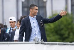 Fußball, CL-Sieger Real Madrid wird in Madrid gefeiert  Real Madrid Cristiano Ronaldo during the celebration of the Thirteen Champions League at Cibeles Fountain in Madrid, Spain. May 27, 2018. PUBLICATIONxINxGERxSUIxAUTxPOLxDENxNORxSWExONLY (20180528016)