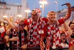 (180627) -- ZAGREB, June 27, 2018 -- Fans of Croatia watch the group D football match of 2018 FIFA World Cup WM Weltmeisterschaft Fussball between Croatia and Iceland at Ban Josip Jelacic Square in Zagreb, Croatia, on June 26, 2018. Croatia won 2-1. ) (SP)CROATIA-ZAGREB-SOCCER-FIFA WORLD CUP-FANS DaliborxUrukalovic PUBLICATIONxNOTxINxCHN