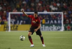 CARSON, CA - JULY 25: Manchester United ManU s Matteo Darmian ( 36 ) dribbles up the field during the International Champions Cup against AC Milan on July 25, 2018, at the Stubhub Center in Carson, CA. (Photo by Adam Davis/Icon Sportswire) SOCCER: JUL 25 International Champions Cup - AC Milan v Manchester United FC PUBLICATIONxINxGERxSUIxAUTxHUNxRUSxSWExNORxDENxONLY Icon180725148