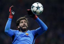 4.07314943 AS Roma's Brazilian goalkeeper Alisson catches the ball during the UEFA Champions League, Group C football match between Atletico Madrid and AS Roma on November 22, 2017 at the Wanda Metropolitano in Madrid, Spain - Photo Benjamin Cremel / DPPI 
IBL
