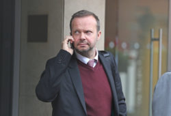 Ed Woodward Chief Executive of Manchester United departs the Marriott Hotel In Grosvenor  Square, Mayfair, London on his mobile phone after the Premier League summit meeting on the 4th October 2017.