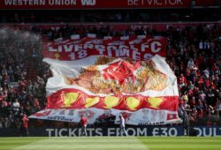 A Liverpool banner before the start of the match