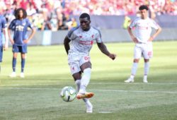 Liverpool Sheyi Ojo shoots and scores a goal from the penalty spot 1-3 during the Manchester United and Liverpool International Champions Cup match at the Michigan Stadium, Ann Arbor