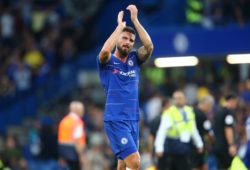 Olivier Giroud of Chelsea applauds the fans