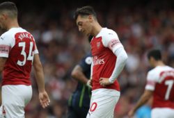 Mesut Ozil (A) dejection at the Arsenal v Manchester City English Premier League game at The Emirates Stadium, London, on August 12, 2018. **This picture is for editorial use only** PUBLICATIONxNOTxINxUK