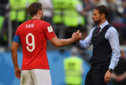 4.07655891 5590526 14.07.2018 England's head coach Gareth Southgate shakes hands with Harry Kane after team's 0-2 loss at the World Cup 3rd place soccer match between Belgium and England at the Saint Petersburg Stadium, in St.Petersburg, Russia, July 14, 2018. Maksim Blinov / Sputnik 
IBL