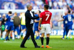 Manchester United manager Jose Mourinho thanks Alexis Sanchez after Chelsea win 1-0 to win the FA Cup