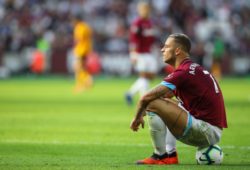 A dejected Marko Arnautovic of West Ham United after his side lost to Wolverhampton Wanderers - West Ham United v Wolverhampton Wanderers, Premier League, London Stadium, London (Stratford) - 1st September 2018
