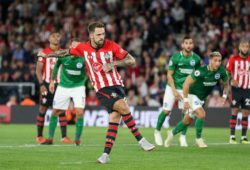 GOAL 2-0 Southampton striker Danny Ings (9) shoots from the penalty spot and scores during the Premier League match between Southampton and Brighton and Hove Albion at the St Mary's Stadium, Southampton
