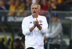 Manchester United manager Jose Mourinho applauds his team