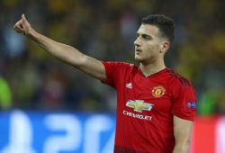 Diogo Dalot of Manchester United gives a thumbs up at full time