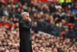 Jose Mourinho manager of Manchester united looks on.