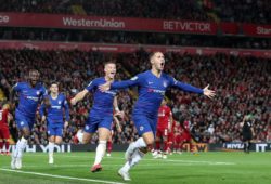 Eden Hazard of Chelsea celebrates scoring his sides second goal