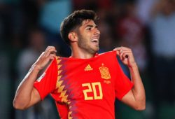 Spain s Marco Asensio celebrates after scoring his teams second goal during the UEFA Nations League - League A - Group 4 match at Estadio Manuel Martinez Valero, Elche. Picture date 11th September 2018. Picture credit should read: Matt McNulty/Sportimage PUBLICATIONxNOTxINxUK