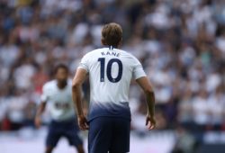 The back of the shirt of Harry Kane (TH) at the Tottenham Hotspur v Liverpool English Premier League football match at Wembley Stadium, London, on September 15, 2018. **THIS PICTURE IS FOR EDITORIAL USE ONLY** PUBLICATIONxNOTxINxUK