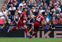 Roberto Firmino of Liverpool celebrates during the Premier League match between Tottenham Hotspur and Liverpool at Wembley Stadium, London, England on 15 September 2018. PUBLICATIONxNOTxINxUK Copyright: xLiamxMcAvoyx 21020128