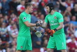 Petr Cech of Arsenal is replaced by  Bernd Leno of Arsenal