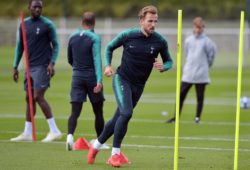 Harry Kane of Tottenham Hotspur during the Tottenham Hotspur part open training session ahead of the Champions League fixtures between Spurs & Barcelona. Training takes place at Tottenham Hotspur Training Ground, Hotspur Way, England on 2 October 2018. PUBLICATIONxNOTxINxUK Copyright: xVincexxMignottx PMI-2287-0020