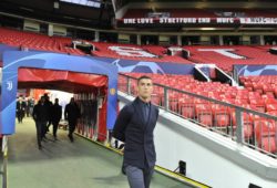 Juventus press conference PK Pressekonferenz Cristiano Ronaldo inspects the stadium before the Juventus press conference at Old Trafford, Manchester PUBLICATIONxNOTxINxUK Copyright: xStefanoxGnechx FIL-12441-0001