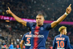 4.07749346 Kylian Mbappe of PSG celebrates during the French championship L1 football match between Paris Saint-Germain and Lyon on October 7th, 2018 at Parc des Princes Stadium in Paris, France - Photo Stephane Valade / DPPI 
IBL