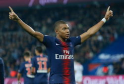 Kylian Mbappe celebrates