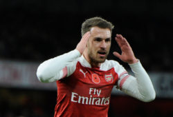 Aaron Ramsey of Arsenal reacts to a missed chance during the Premier League match between Arsenal and Wolverhampton Wanderers at Emirates Stadium in London, UK - 11th November 2018