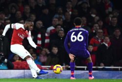 Alexandre Lacazette of Arsenal scores the equalising goal 1-1
