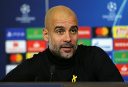 Manchester City Manager, Pep Guardiola during a Manchester City Press Conference at the Groupama Stadium on 26th November 2018
