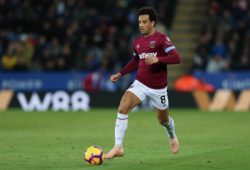 Felipe Anderson of West Ham United during the Premier League match at the King Power Stadium, Leicester. Picture date: 27th October 2018. Picture credit should read: James Wilson/Sportimage Editorial use only. Book and magazine sales permitted providing not solely devoted to any one team / player / match. No commercial use. PUBLICATIONxNOTxINxUK