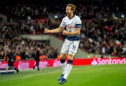 Harry Kane of Tottenham Hotspur celebrates scoring the winning goal the winning goal during the UEFA Champions League Group Stage match between Tottenham Hotspur and PSV Eindhoven at Wembley Stadium, London, England on 6 November 2018. PUBLICATIONxNOTxINxUK Copyright: xSalvioxCalabresex 21810013