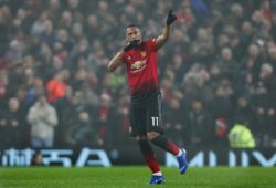 Anthony Martial of Manchester United celebrates scoring a goal to make it 1-1