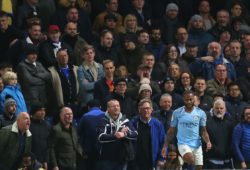 Raheem Sterling of Manchester City receives alleged abuse from Chelsea fans