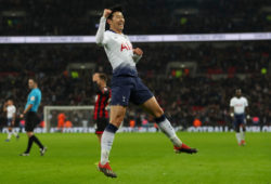 Son Heung-Min of Tottenham Hotspur celebrates scoring the fifth goal