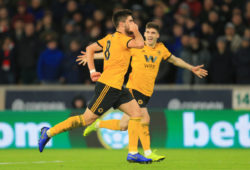 Ruben Neves of Wolverhampton Wanderers celebrates scoring his sides second goal