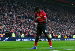 Paul Pogba of Manchester United celebrates scoring a goal from the penalty spot to make it 1-0