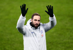 New Chelsea signing Gonzalo Higuain is introduced to the crowd.