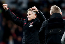 Manchester United Manager Ole Gunnar Solskjaer celebrates.