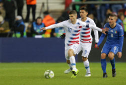 Christian Pulisic
Genk, Belgium - Tuesday November 20, 2018: The men's national teams of the United States (USA) and Italy (ITA) play in an international friendly game at Luminus Arena.