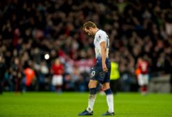 Harry Kane of Tottenham Hotspur walks dejected during the Premier League match between Tottenham Hotspur and Manchester United ManU at Wembley Stadium, London, England on 13 January 2019. PUBLICATIONxNOTxINxUK Copyright: xSalvioxCalabresex 22560073