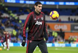 Manchester United Midfielder Marouane Fellaini in warm up during the Premier League match between Cardiff City and Manchester United at the Cardiff City Stadium, Cardiff