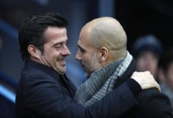Marco Silva manager of Everton greets Josep Guardiola manager of Manchester City during the Premier League match at the Etihad Stadium, Manchester. Picture date 15th December 2018. Picture credit should read: Simon Bellis/Sportimage PUBLICATIONxNOTxINxUK SPI_008_SB_Man_City_Everton.jpg