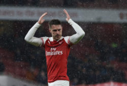 MANDATORY CREDIT: PHOTO BY GARETH EVERETT/HUW EVANS/REX/SHUTTERSTOCK (10076320BT)
AARON RAMSEY OF ARSENAL APPLAUDS THE CARDIFF FANS
ARSENAL V CARDIFF CITY, PREMIER LEAGUE - 29 JAN 2019
