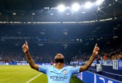 EDITORIAL USE ONLY
MANDATORY CREDIT: PHOTO BY KIERAN MCMANUS/BPI/REX/SHUTTERSTOCK (10112878ED)
RAHEEM STERLING OF MANCHESTER CITY CELEBRATES SCORING A GOAL TO MAKE THE SCORE 2-3
FC SCHALKE 04 V MANCHESTER CITY, UEFA CHAMPIONS LEAGUE, ROUND OF 16, 1ST LEG, FOOTBALL, VELTINS-ARENA, GELSENKIRCHEN, GERMANY - 20 FEB 2019