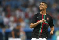 Mandatory Credit: Photo by Michael Zemanek/BPI/REX (9731576z)
Cristiano Ronaldo of Portugal warms up for the game
Uruguay v Portugal  , Round of 16, 2018 FIFA World Cup football match, Fisht Olympic Stadium, Sochi, Russia - 30 Jun 2018
